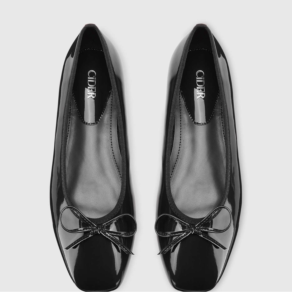 CIDER BOWKNOT DECOR SQUARE TOE BALLET MARY JANE FLATS